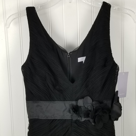 Vera Wang Black Evening Gown Size 0 Sleeveless Whimsigoth Fairy Glamorous Fitted - Picture 11 of 16